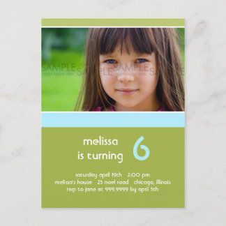 Einfach Grün/Aqua ・ Einladung zum Geburtstag