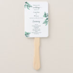 Einfach Grün Elegant Eukalyptus Wedding Programm Fächer<br><div class="desc">Einfach Grün Elegant Eukalyptus Wedding Program Hand Fan, grüne Blätter mit modernem Schriftzeichen auf weißer Basis verleihen einem solchen Gartenambiente. Vollständig anpassbar. Besuchen Sie meinen Laden, um mehr Hochzeitszeug für dieses Design zu sehen! Für weitere Anpassungen klicken Sie bitte auf den Link "Weitere Anpassung" und verwenden Sie unser Design-Tool, um...</div>