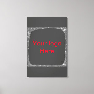 Einfach grün funkelnder Glitzer mit Ihrer Logo-Num Leinwanddruck