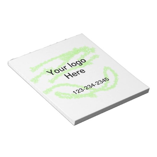 Einfach grün funkelnder Glitzer mit Ihrer Logo-Num Notizblock (angewinkelt)