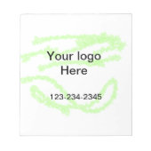 Einfach grün funkelnder Glitzer mit Ihrer Logo-Num Notizblock (Vorderseite)