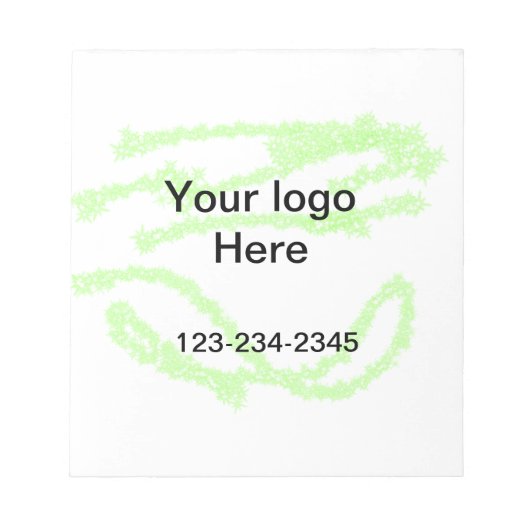 Einfach grün funkelnder Glitzer mit Ihrer Logo-Num Notizblock (Vorderseite)