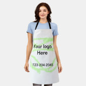 Einfach grün funkelnder Glitzer mit Ihrer Logo-Num Schürze (Getragen)