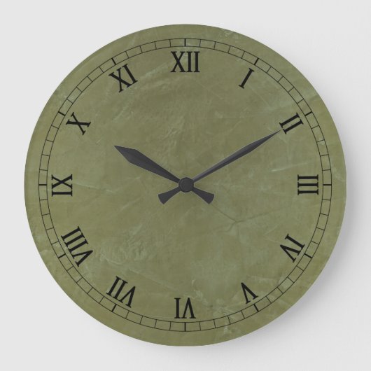 Einfach Grün Große Wanduhr (Vorderseite)