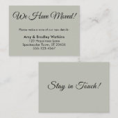 Einfach, Grün, haben wir den Adresswechsel verscho Begleitkarte (Vorne/Hinten)