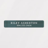 Einfach grün karierter Vorname Etiketten (Design 1)