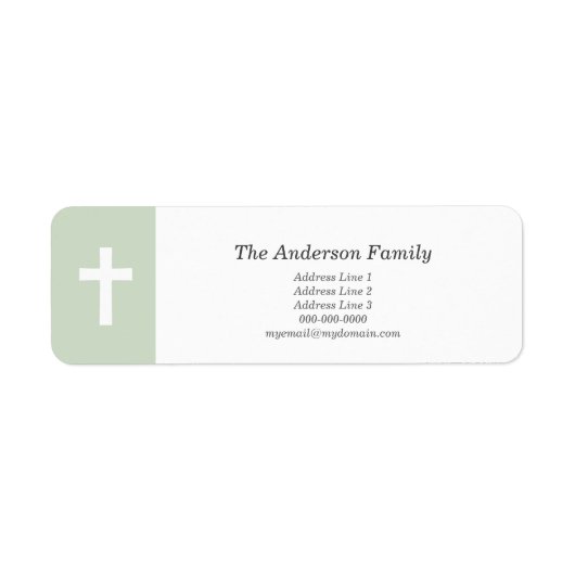 Einfach, grün mit Cross-Return-Adressetikett (Vorne)