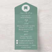 Einfach Grün Save the Date angepasst All In One Einladung (Innen Boden)