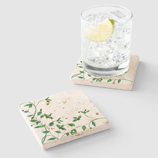 Einfach Grün Steinuntersetzer (Seitenansicht)