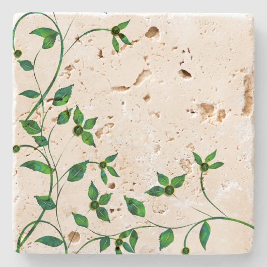 Einfach Grün Steinuntersetzer (Vorderseite)