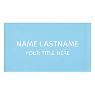 Einfach Grundlegend Himmelblau Minimal Modern Namenschild