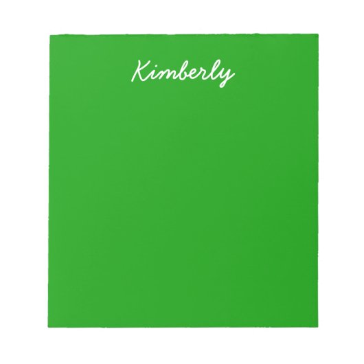 Einfach grüne Solid Color Notizblock (Vorderseite)