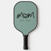 Einfach Grüner Herz Skript Mutter Etabliert Est Pickleball Schläger (Vorderseite)