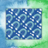 Einfach grüner Regenbogen Boho auf blau | Fleecedecke