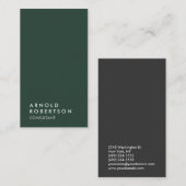 Einfach grünes Grau Trendy Moderne Minimalistisch Visitenkarte (Vorne/Hinten)