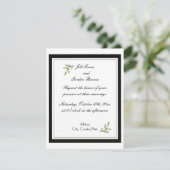 Einfach grünes Leaf Hochzeit Einladung (Stehend Vorderseite)