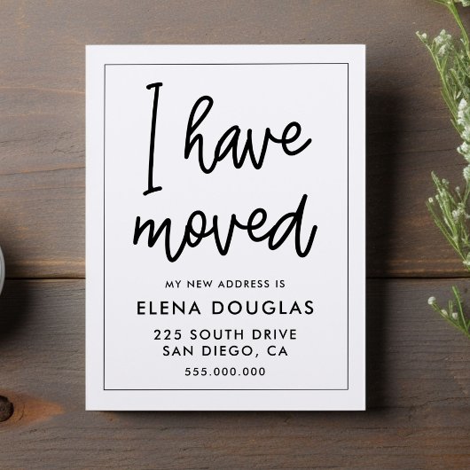 Einfach habe ich bewegende Ankündigung verschoben Postkarte