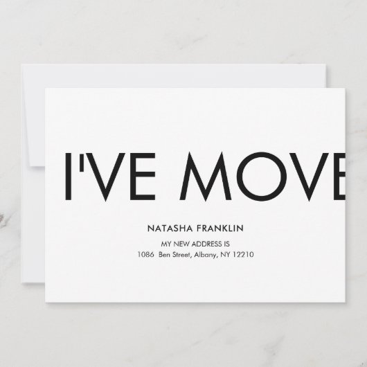 Einfach habe ich die Ankündigung einer neuen Adres (Vorderseite)