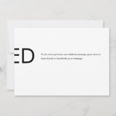 Einfach habe ich die Ankündigung einer neuen Adres (Rückseite)