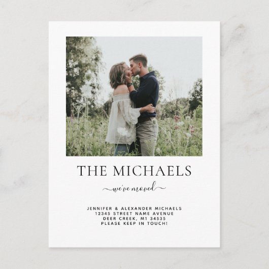 Einfach haben wir das Adresswechsel-Foto verschobe Ankündigungspostkarte (Vorderseite)