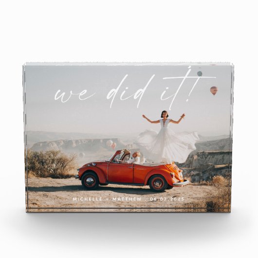 Einfach haben wir das Hochzeitsempfang-Foto gemach Fotoblock (Vorderseite)