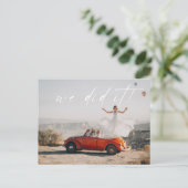 Einfach haben wir das Hochzeitsempfang-Foto gemach Postkarte (Stehend Vorderseite)