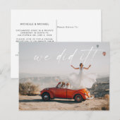 Einfach haben wir das Hochzeitsempfang-Foto gemach Postkarte (Vorne/Hinten)
