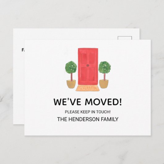 Einfach haben wir die rote Tür verschoben Ankündigungspostkarte (Vorne/Hinten)