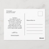 Einfach haben wir neue Ankündigung zur Adressversc Postkarte (Rückseite)