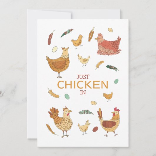 Einfach Hallo Funny Chickens Ostercard checken Karte (Vorderseite)