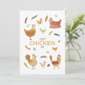 Einfach Hallo Funny Chickens Ostercard checken Karte (Stehend Vorderseite)