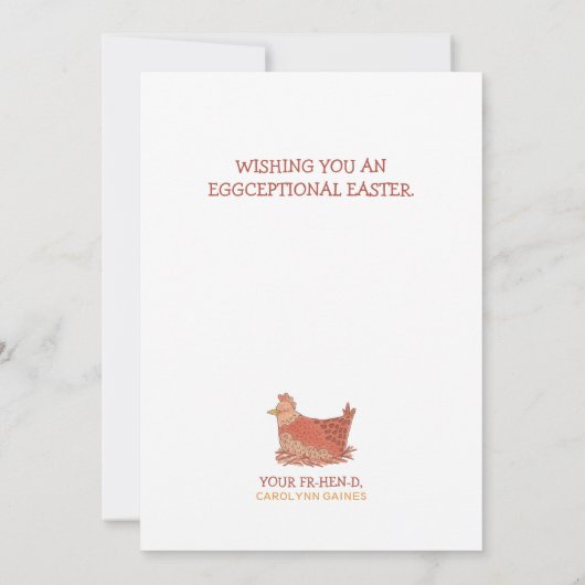 Einfach Hallo Funny Chickens Ostercard checken Karte (Rückseite)