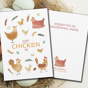 Einfach Hallo Funny Chickens Ostercard checken Karte