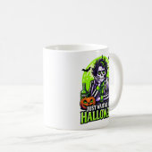 Einfach Halloween warten – Lustige Spukzeit Kaffeetasse (VorderseiteRechts)