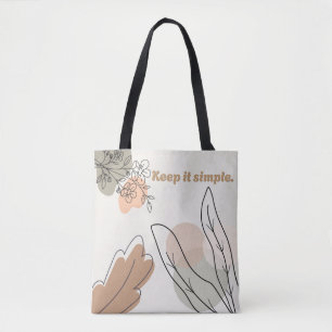 'Einfach Halten' Erdiges Botanisches Kunstwerk Tasche