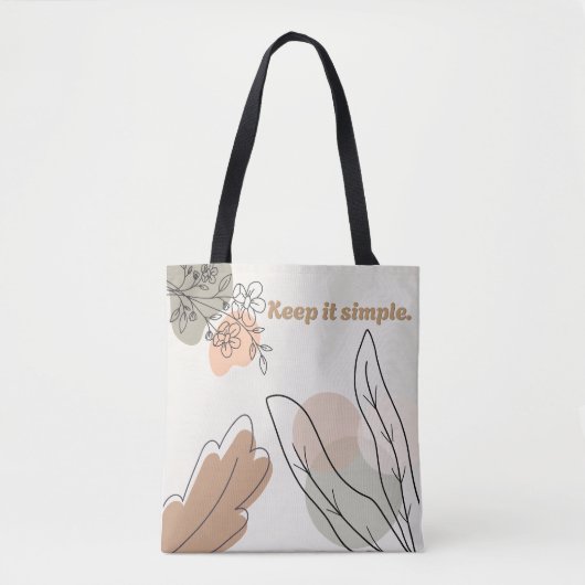 'Einfach Halten' Erdiges Botanisches Kunstwerk Tasche (Vorderseite)