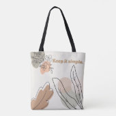 'Einfach Halten' Erdiges Botanisches Kunstwerk Tasche (Rückseite)