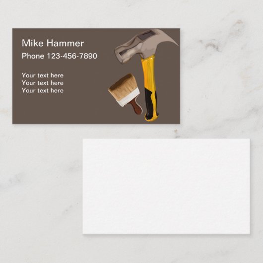 Einfach Hammer und Pinsel Visitenkarte (Vorne/Hinten)