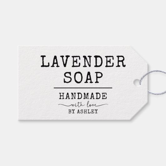 Einfach handgefertigt mit handgeschriebenem Skript Geschenkanhänger (Vorderseite (Horizontal))