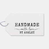 Einfach handgefertigt mit handgeschriebenem Skript Geschenkanhänger (Rückseite Horizontal)