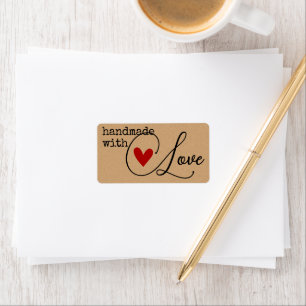 Einfach handgefertigt mit Liebe Herz Einfach Stilv Adressaufkleber