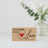 Einfach handgefertigt mit Liebe Herz Einfach Stilv Begleitkarte (Stehend Vorderseite)