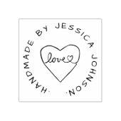 Einfach handgefertigt mit Liebe Herz Individuelle Gummistempel (Prägung)