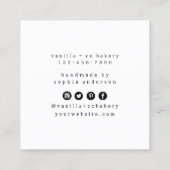 Einfach handgefertigt mit Liebe Herz | Schwarz und Quadratische Visitenkarte (Rückseite)