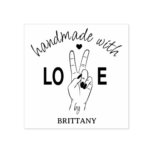 Einfach handgefertigt mit Liebe, individuell Gummistempel (Prägung)