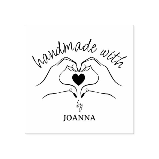 Einfach handgefertigt mit Liebe, individuell Gummistempel (Prägung)
