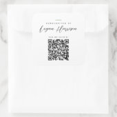 Einfach handgefertigt mit Personalisiertem QR-Code Quadratischer Aufkleber (Tasche)