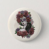 Einfach handgezeichnet Dia de los Muertos | Button (Vorderseite)