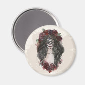 Einfach handgezeichnet Dia de los Muertos | Magnet (Vorderseite/Rückseite)