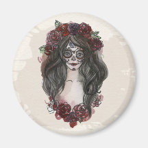 Einfach handgezeichnet Dia de los Muertos | Magnet